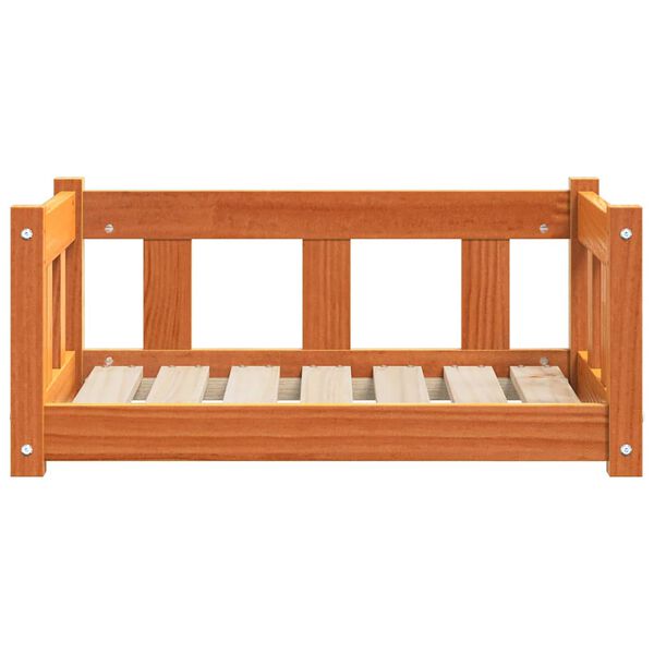 vidaXL Dog Bed Wax Brown 65.5 x 50 x 28 cm Solid Pine Wood