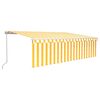 vidaXL Manual Retractable Awning with Blind&LED 5x3m Yellow&White