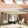 vidaXL Retractable Awning Manual Green and white 400 x 350 cm