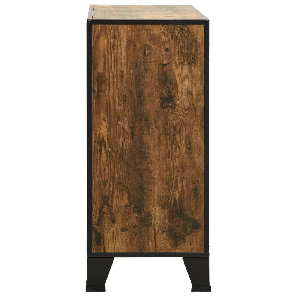 Rustic metal top storage cabinet