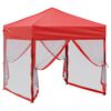 vidaXL Folding Party Tent with Sidewalls Red 2x2 m