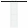 vidaXL Sliding Door White and Black 61 x 198.5 cm Solid Pine Wood