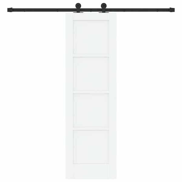 vidaXL Sliding Door White and Black 61 x 198.5 cm Solid Pine Wood
