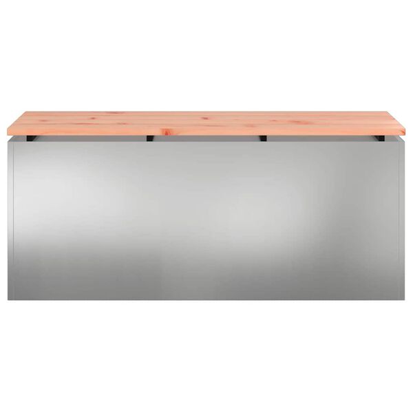 vidaXL Garden Bench Silver 100 x 40 x 43 cm Galvanised steel