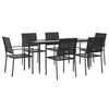 vidaXL 7 Piece Garden Dining Set Poly Rattan and Steel