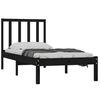 vidaXL Bed Frame without Mattress Black 75x190 cm Small Single Solid Wood Pine