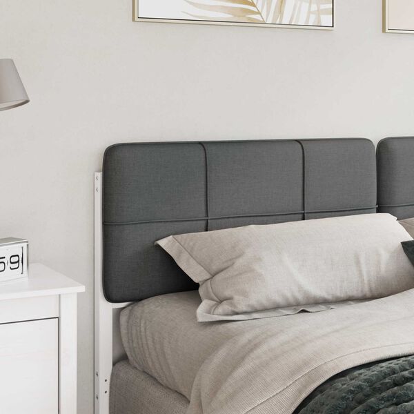 vidaXL Upholstered Headboard White and Light Grey 180 cm