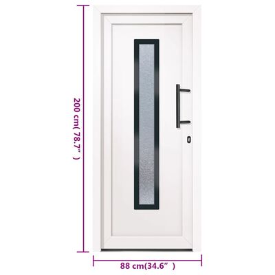 vidaXL Front Door White 88x200 cm PVC