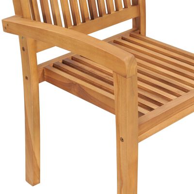 vidaXL Stacking Garden Chairs 4 pcs Solid Teak Wood