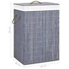vidaXL Bamboo Laundry Basket Grey
