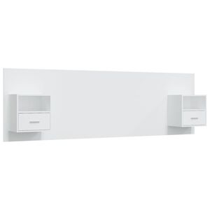 vidaXL Bed Headboard with Cabinets White Engineered Wood