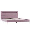 vidaXL Bed Frame with LED without Mattress Pink Fabric 135x190 cm Double