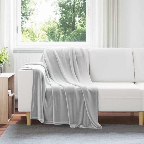 vidaXL Throw Blanket Grey 130 x 150 cm Fleece