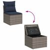 vidaXL 6 Piece Garden Sofa Set with Cushions Grey Poly Rattan Acacia