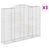 vidaXL Arched Gabion Baskets 3 pcs 300x50x220/240 cm Galvanised Iron