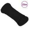 vidaXL Work Rope Black 5 mm 25 m Polyester