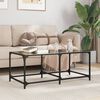 vidaXL Coffee Table with Black Glass Top 98.5x50x40 cm Steel
