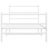 vidaXL Metal Bed Frame without Mattress with Footboard&nbsp;White 107x203cm