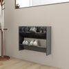 vidaXL Wall Shoe Cabinet High Gloss Grey 80x18x60 cm Engineered Wood