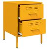 vidaXL Bedside Cabinet Mustard Yellow 36x39x50.5 cm Steel