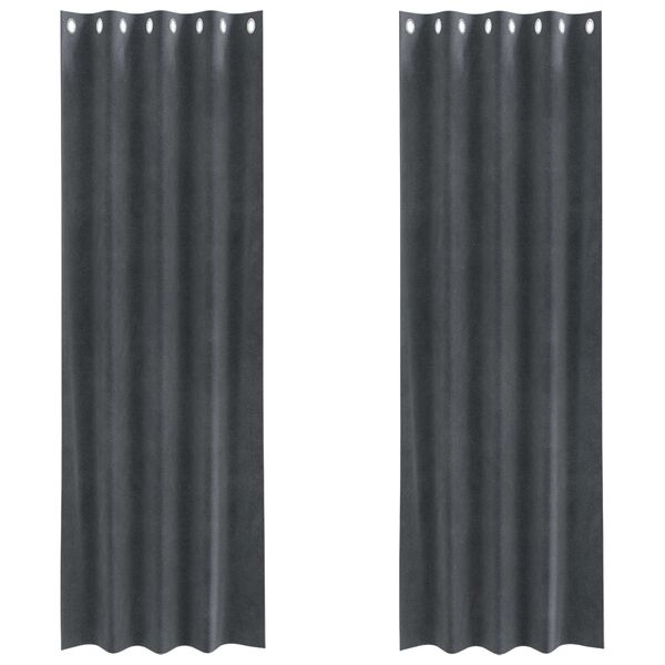 vidaXL Blackout Curtains 2 pcs Light Grey 140 x 225 cm Velvet