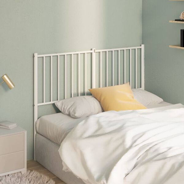 vidaXL Metal Replace Headboard White 120 cm