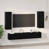 vidaXL TV Cabinet Set Wall-mounted 5 pcs Black Oak Engineered Wood