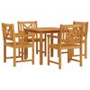 vidaXL Garden Dining Set 5 pcs Brown Solid Acacia wood