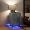 vidaXL Bedside Cabinets with LED Lights&nbsp;2 pcs Concrete Grey 38x34x50 cm