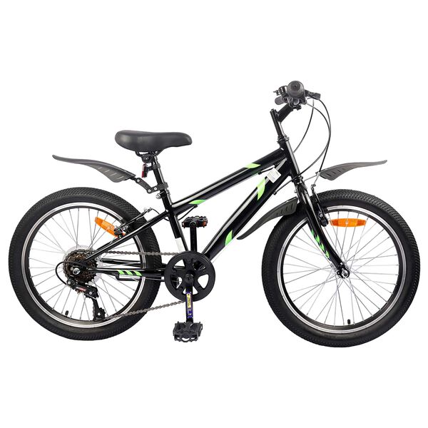 vidaXL Kids Bike 24'' 6-Speed for 8-12 Years Old Black