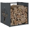 vidaXL Firewood Rack Anthracite 40x40x40 cm Cold-rolled steel