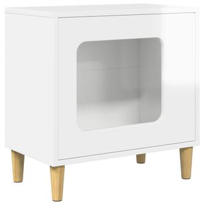 vidaXL Cat House Gloss White 51 x 30 x 52 cm Engineered Wood