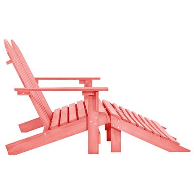 vidaXL 2-Seater Garden Adirondack Chair&Ottoman Fir Wood Pink