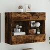 vidaXL TV Wall Cabinet with LED Lights Smoked Oak 78.5x30x60.5 cm