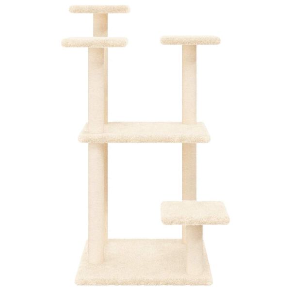 vidaXL Cat Scratching Posts with Platforms Cream 98.5 cm