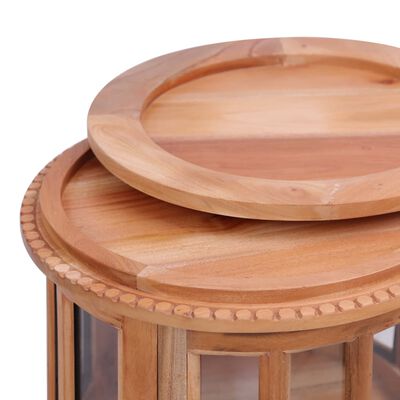 vidaXL Vitrine Cabinet Natural 50x50x76 cm Solid Mahogany Wood