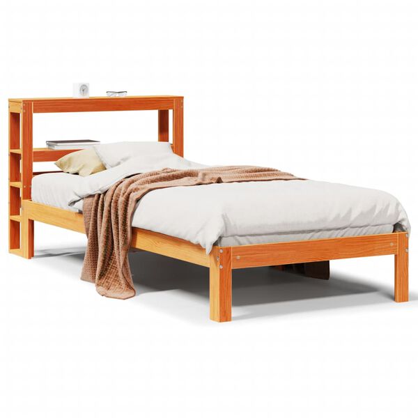 vidaXL Bed Frame without Mattress Wax Brown 90x200 cm Solid Wood Pine