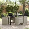 vidaXL Garden Dining Set 5 pcs Light Grey Poly Rattan