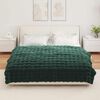 vidaXL Faux Rabbit Fur Blanket Dark Green 150 x 220 cm Polyester