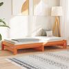 vidaXL Day Bed with Trundle without Mattress Wax Brown 80x200 cm