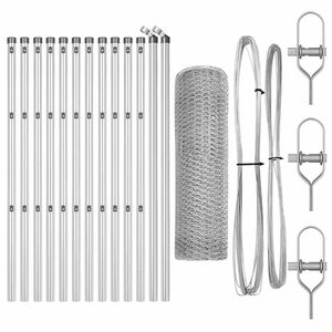 vidaXL Hexagonal Fence Ground Fix 25 x 0.5 m Galvanised Steel Silver
