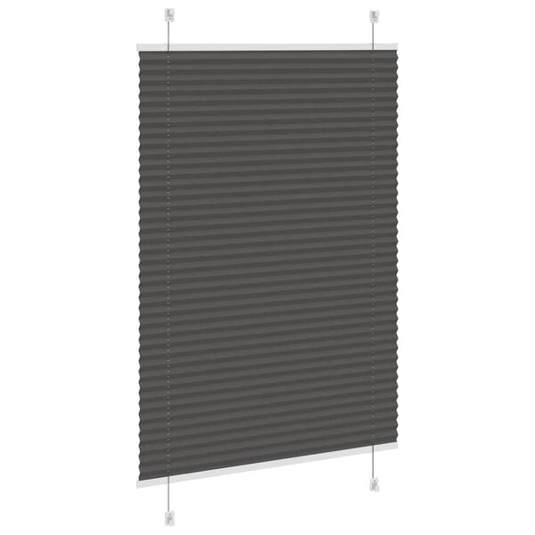 vidaXL Pleated Blind Black 85x100 cm Fabric Width 84.4 cm Polyester