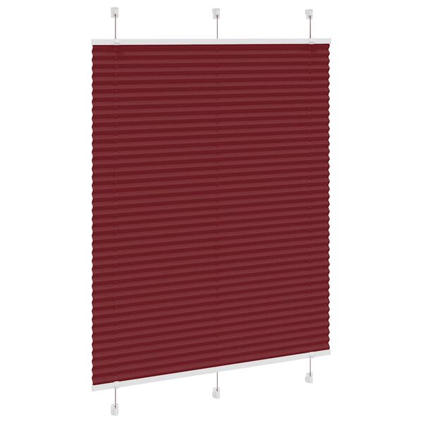 vidaXL Pleated Blind Bordeaux Red 105x100 cm Fabric Width 104.4 cm Polyester