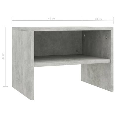 vidaXL Bedside Cabinet Concrete Grey 40x30x30 cm Chipboard