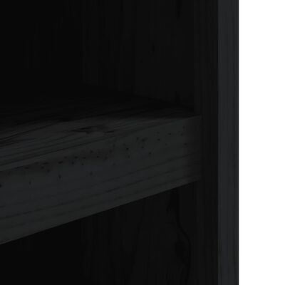 vidaXL Outdoor Kitchen Cabinets 3 pcs Black Solid Wood Pine