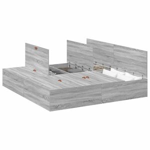 vidaXL Storage Bed Frame Grey Sonoma 200 x 200 cm Engineered Wood