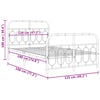 vidaXL Metal Bed Frame without Mattress with Footboard White 120x190cm