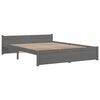vidaXL Bed Frame without Mattress Grey Solid Wood 135x190 cm Double Double