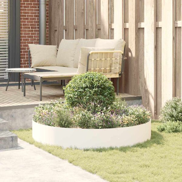 vidaXL Planter Ring 5 pcs White 120 x 120 x 20 cm Cold-rolled Steel