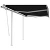 vidaXL Manual Retractable Awning with Posts 3,5x2,5 m Anthracite (313190+46848+315093)